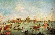 Francesco Guardi The Doge in the Bucentaur at San Nicolo di Lido on Ascension Day oil painting